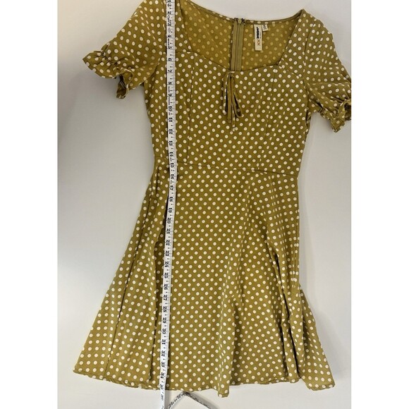 Lara‎ Fashion Women's Dress Size Small Gold Milkmaid Coquette Fit and Flare - Picture 4 of 8